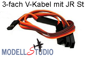 3-fach V-Kabel mit JR-Steckern/Buchsen
